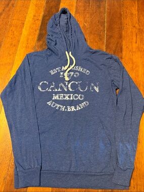 Caribbean Navy Blue Cancun Mexico Pullover Hoodie